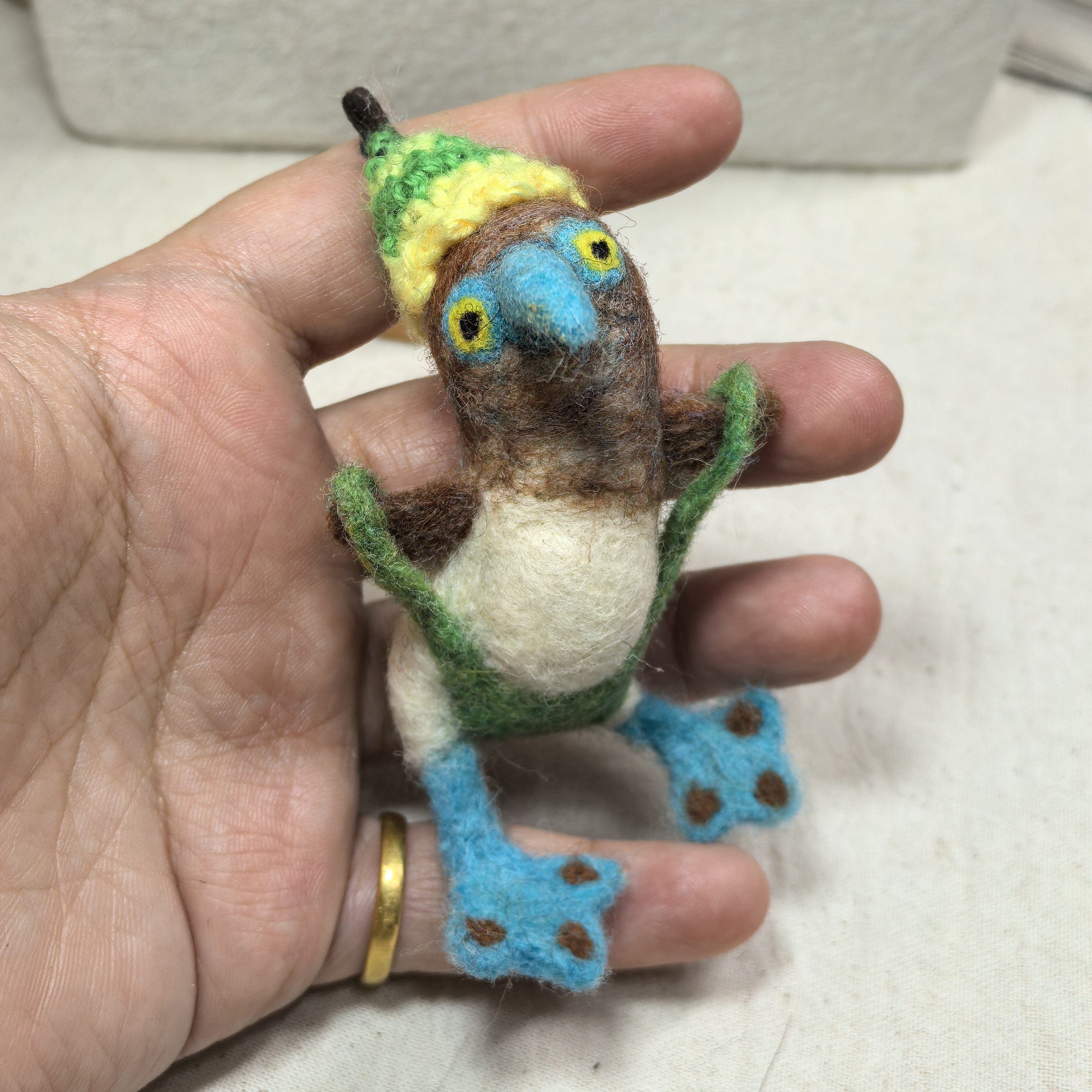 羊毛毡结巴鸟包包钥匙扣挂饰