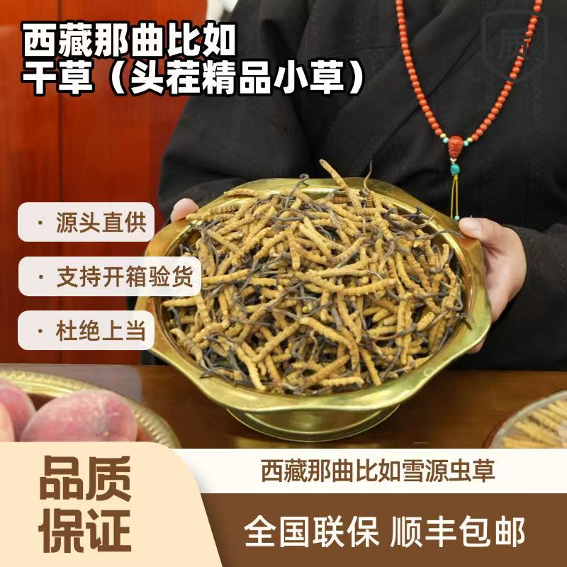干冬虫夏草头茬精品规格小草高海拔西藏那曲真虫草干草自吃送礼