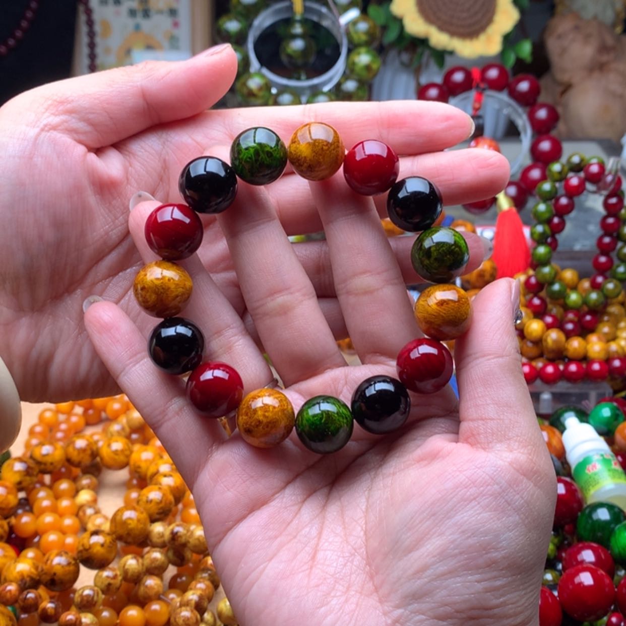 【闪购商品】松木（琥珀木）手串/手链香**胖1.5多宝珠