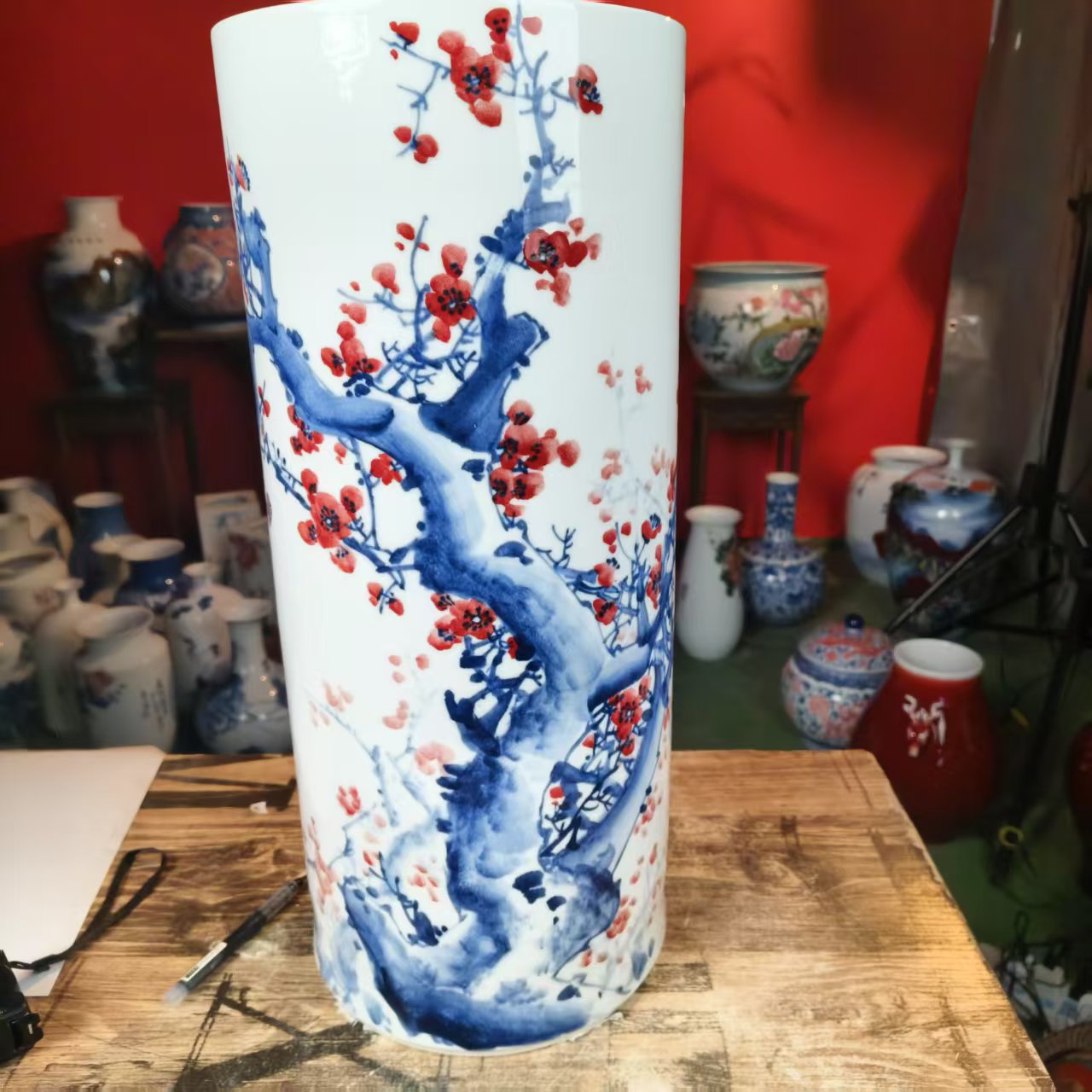 241 景德镇陶瓷花瓶手工手绘箭筒