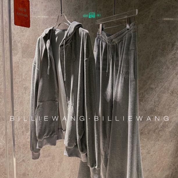 BW独立设计师高定系列｜超洋气晕染灰色宽松休闲卫衣套装