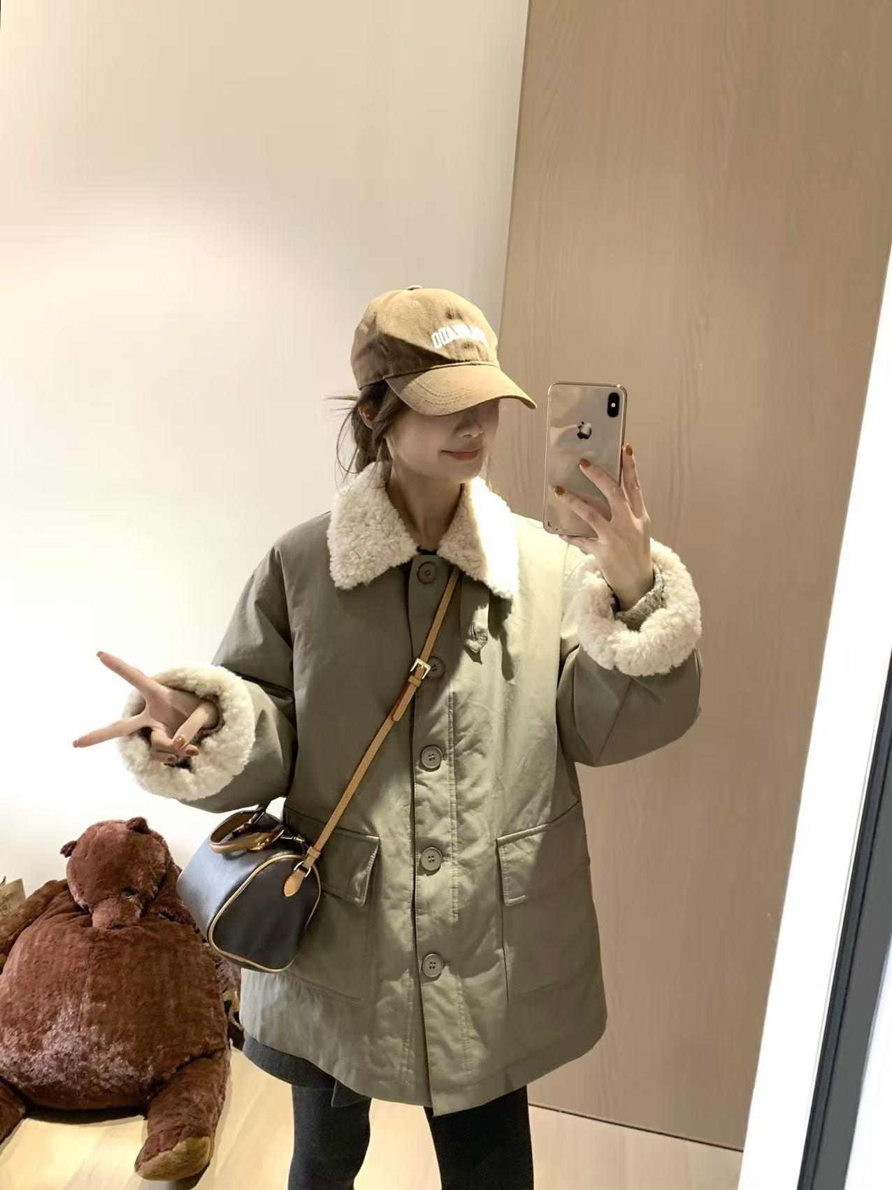 韩11小翻领休闲派克服女酷帅女孩大翻领加厚保暖工装外套