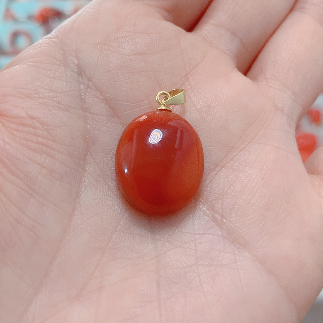 南红玛瑙吊坠(不含链)银S925镶嵌