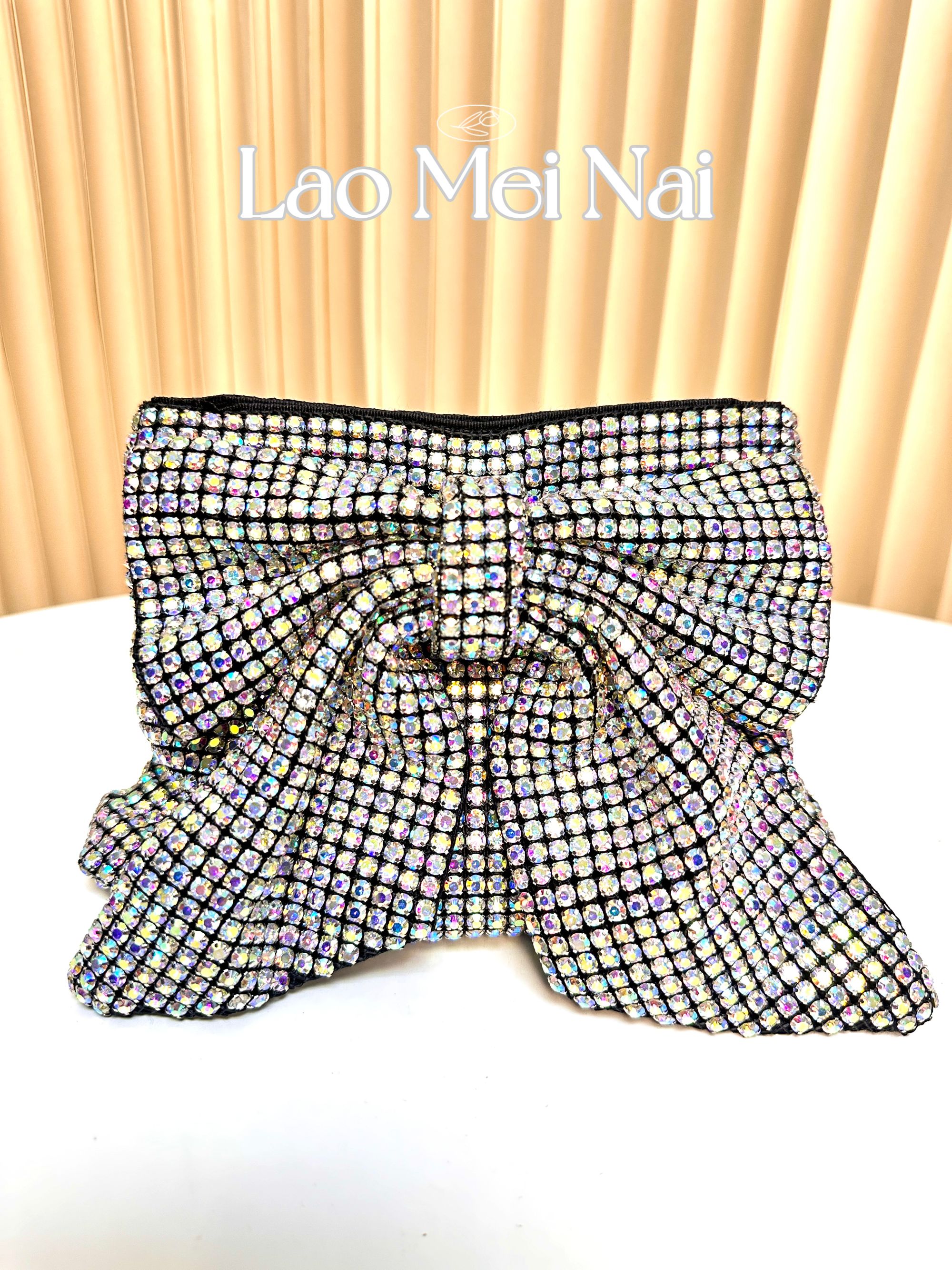 【SL】新款满钻蝴蝶结淑女晚宴包名媛时尚百搭晚礼服小众设计斜挎包