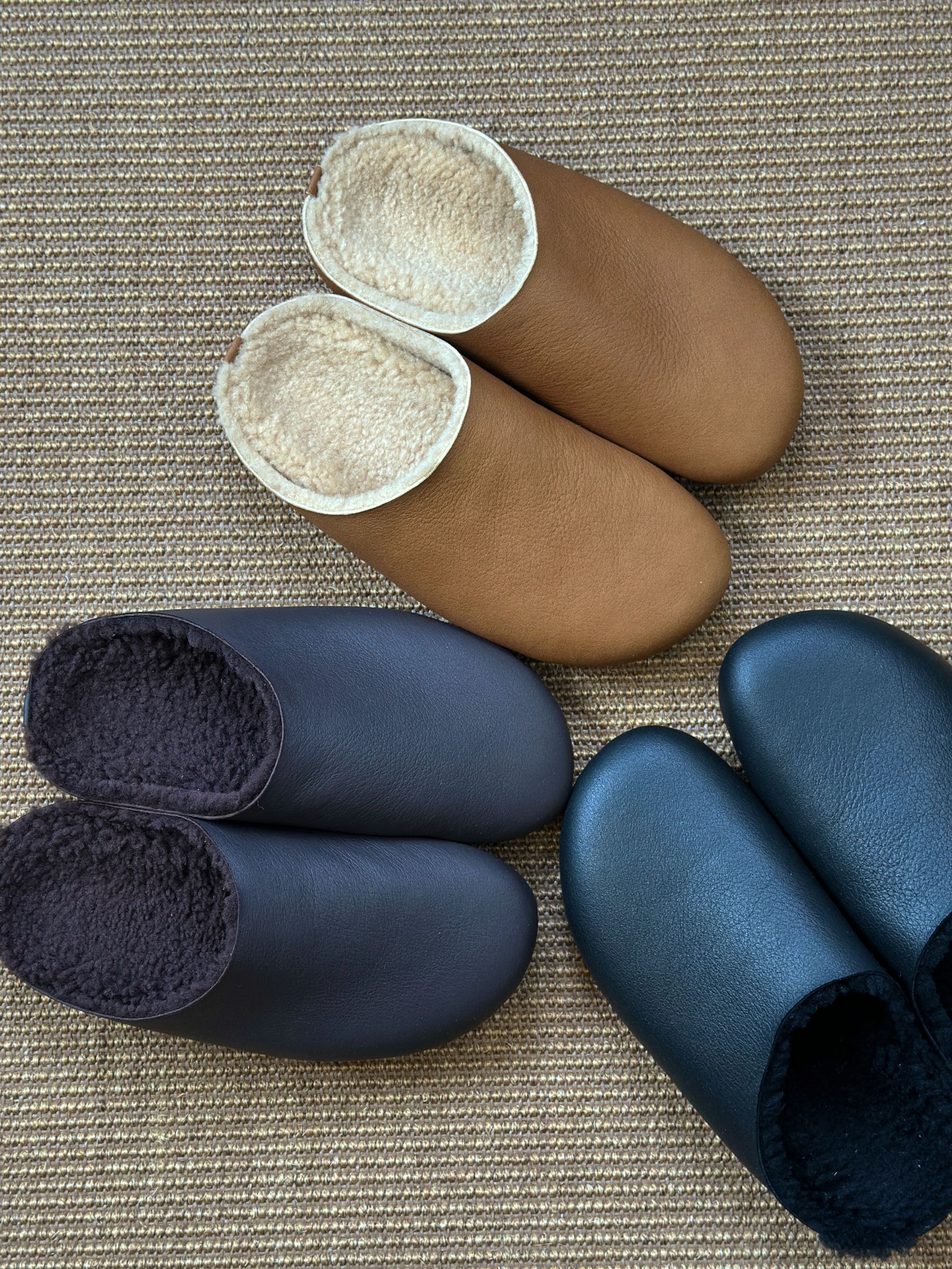 row风时尚女款保暖羊皮毛一体外出穆勒拖鞋软底羊毛拖鞋