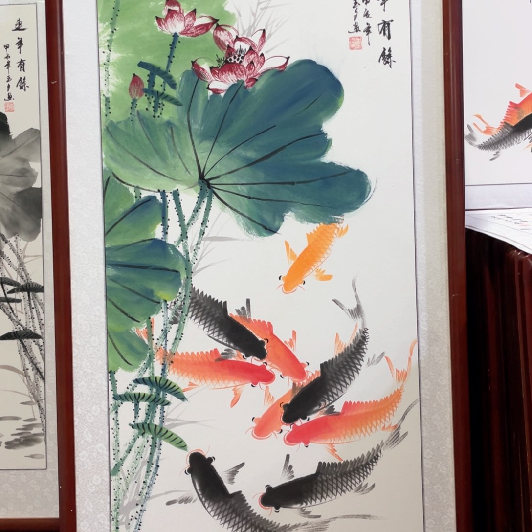 国画博****）带框尺寸63*123厘米