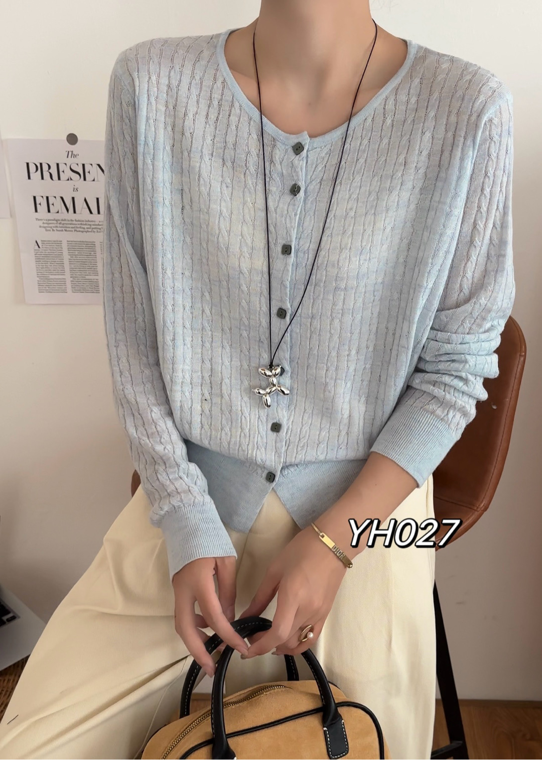 【YH 027】气质韩版百搭时尚显瘦早秋开衫毛衣