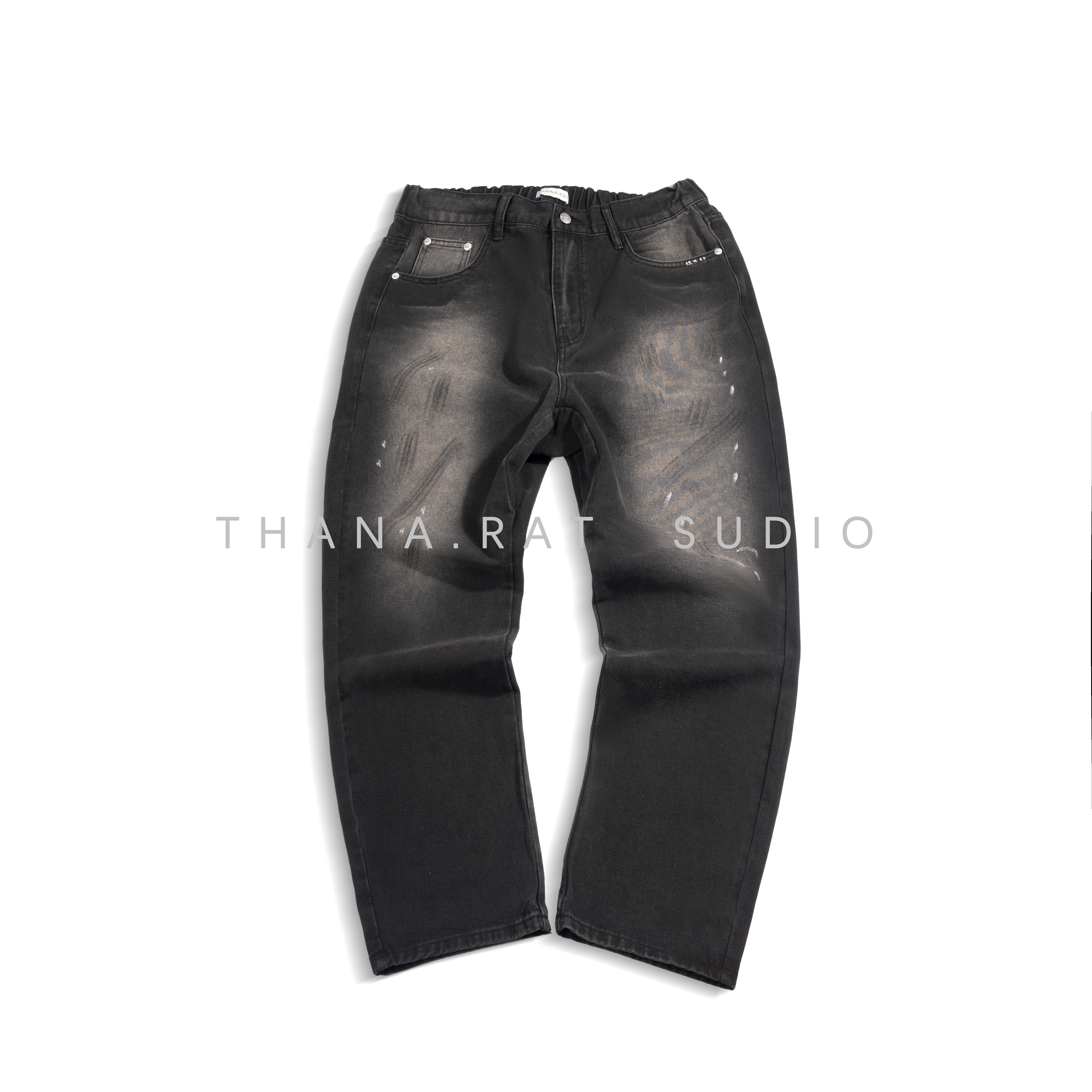 K2523大码男装泼墨长裤秋季青光原牛牛仔裤无弹弹水洗常规款百搭