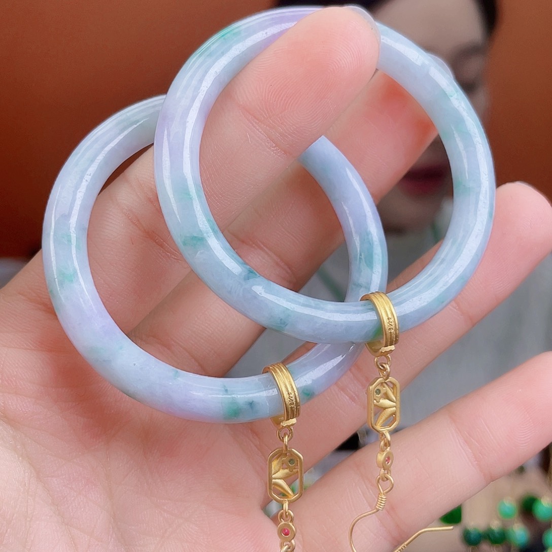 翡翠银S925镶嵌耳饰