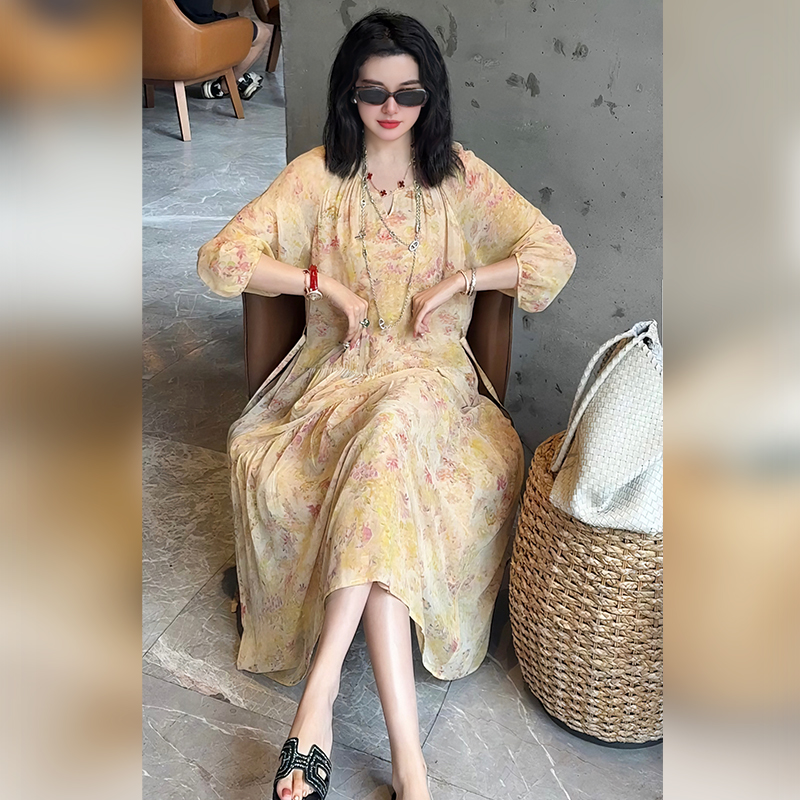 【Linda姐高端线】夏季新款慵懒气质温柔法式连衣裙AS5LYH0948