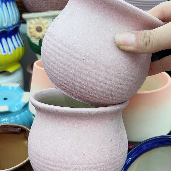 多肉绿植陶瓷花盆9.9包邮，有孔