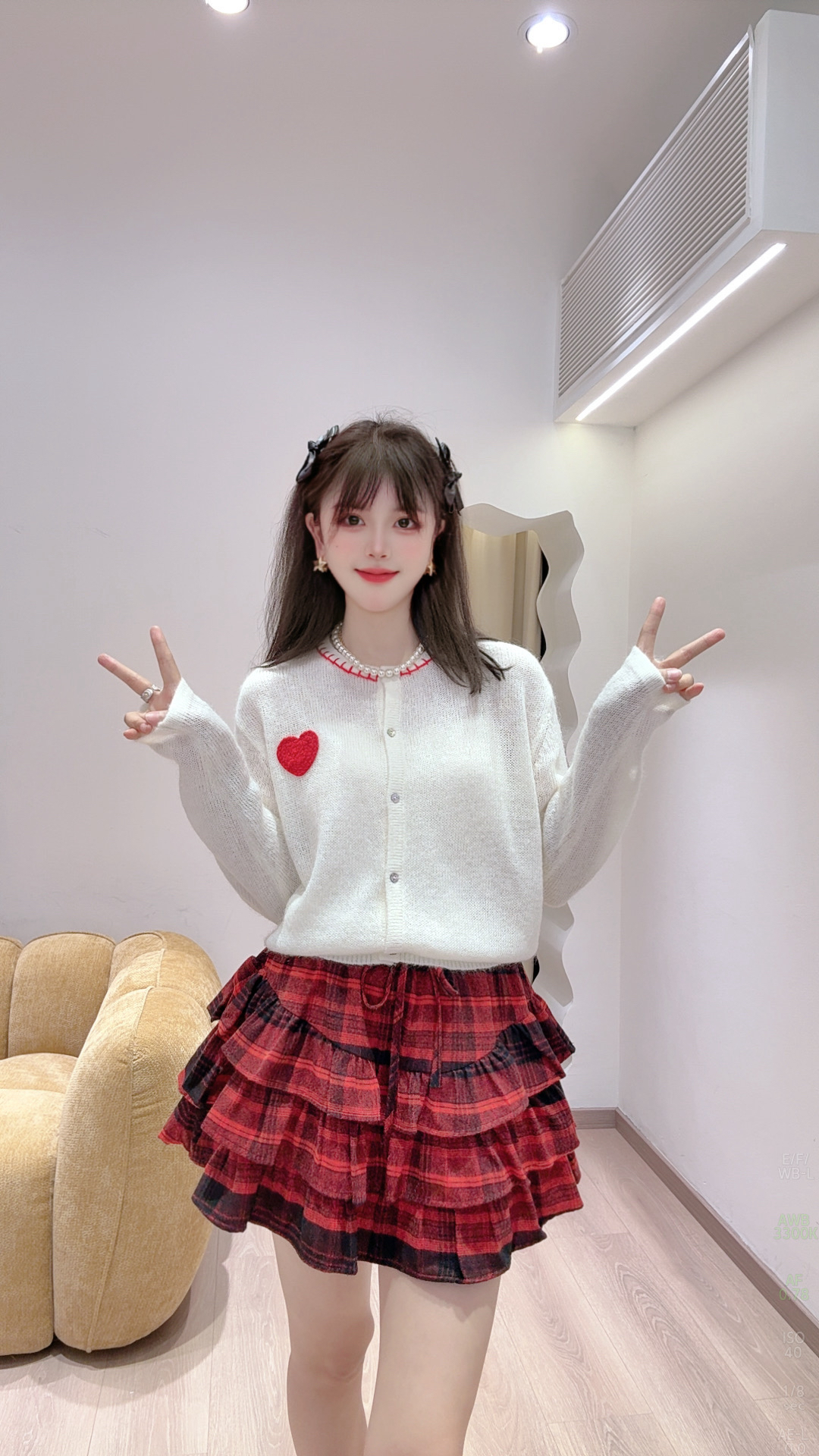 褶皱厚款圆领百搭韩版毛针织衫拼色衬衫上衣常规款