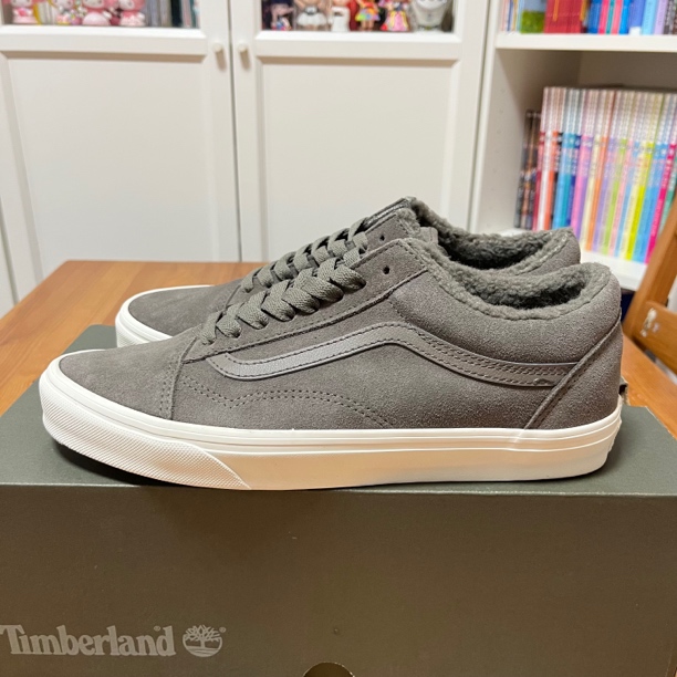 正品 Vans old skool全真皮休闲板鞋灰色42.5码