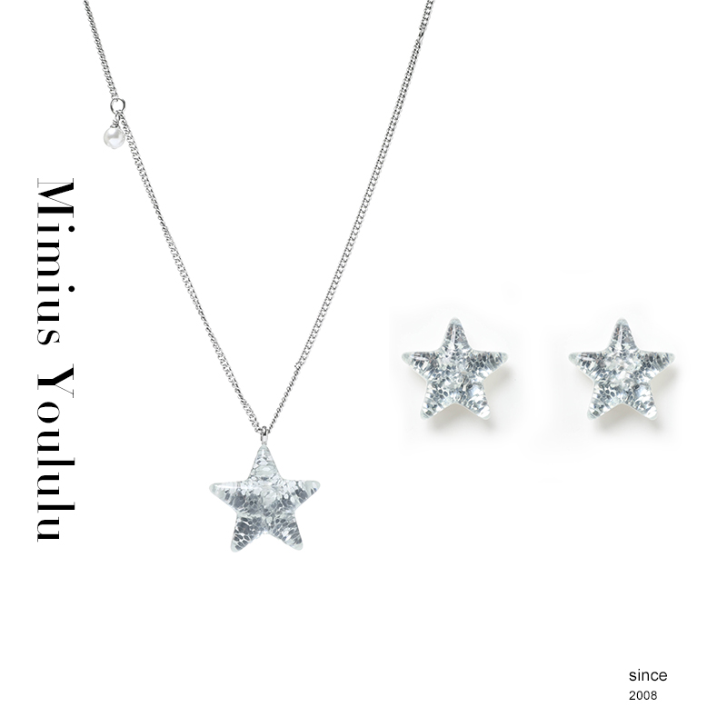 【mimius】喵喵 25C早春银色亮片星星式品（附丝绒盒）汉服WF12311