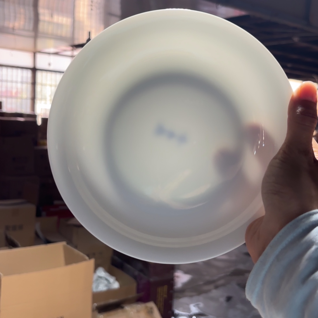 玉瓷景德镇陶瓷四个好的七英寸白色