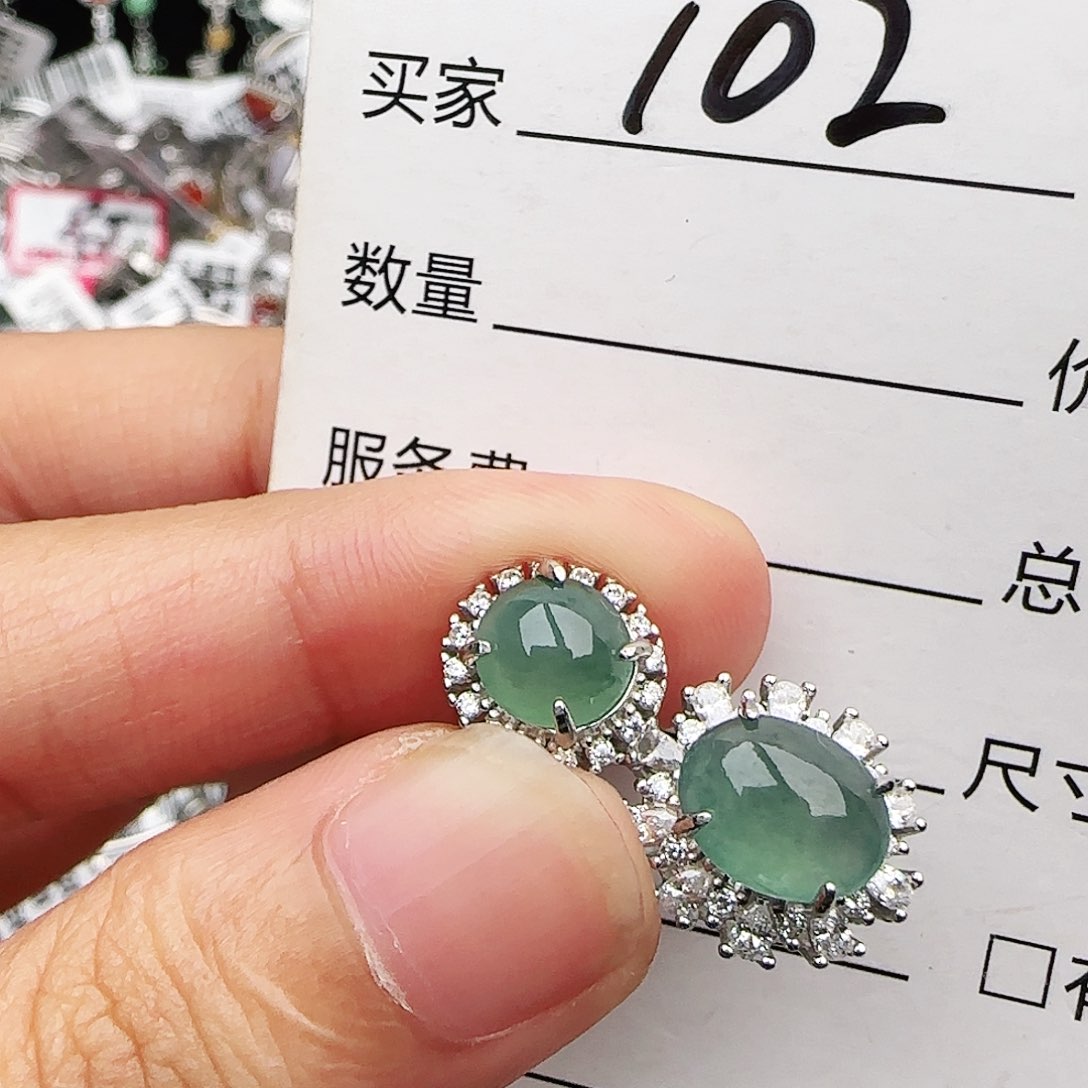 银S925镶嵌戒指翡翠戒指
