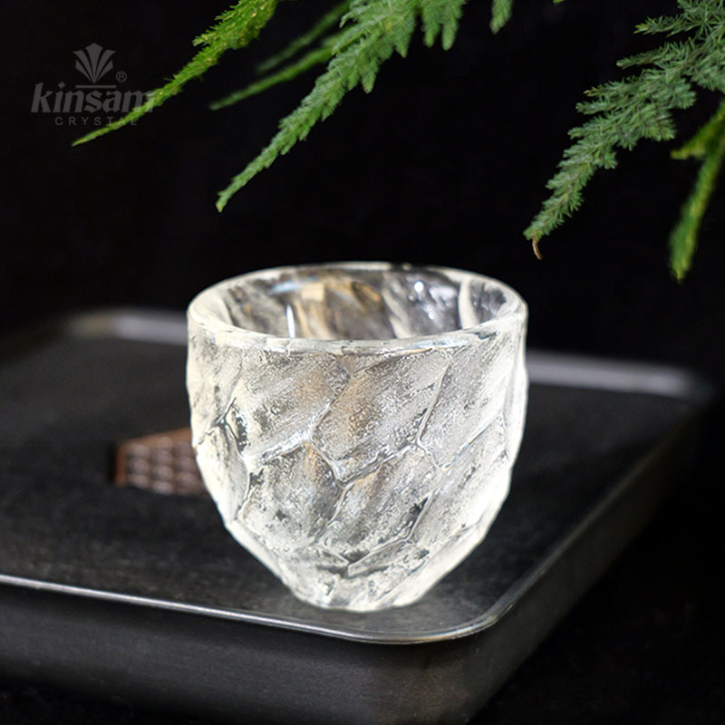 【Kinsam晶盛】原矿水晶冰川铃铛杯家用防烫中式透明高档简约主人杯