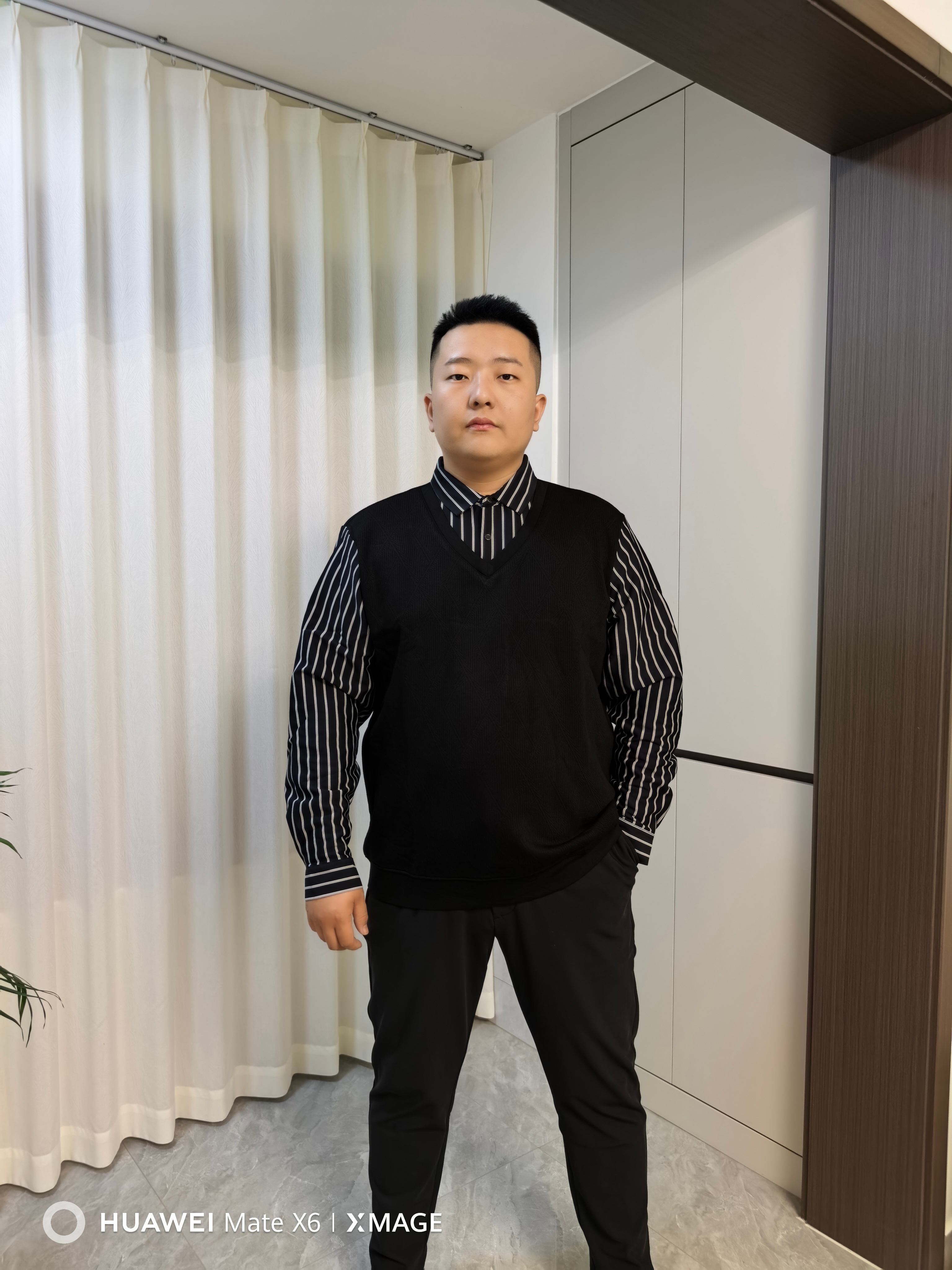 【郭有样轻奢风推荐】冬季大码男士商务休闲时尚加绒保暖假两件衬衫