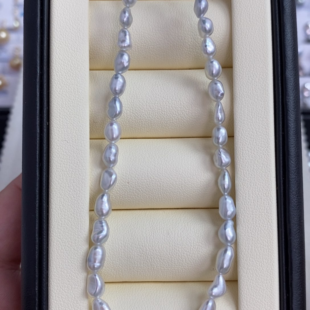 海水珍珠项链未镶嵌澳白keshi项链