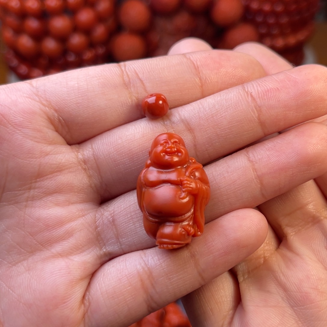 南红玛瑙川料瓦西佛公吊坠未镶嵌?***开