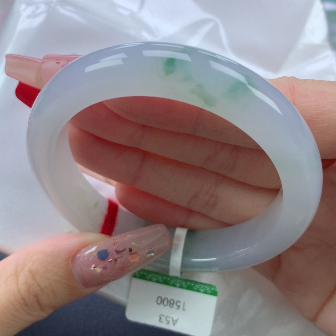 翡翠手镯未镶嵌53.9正圈