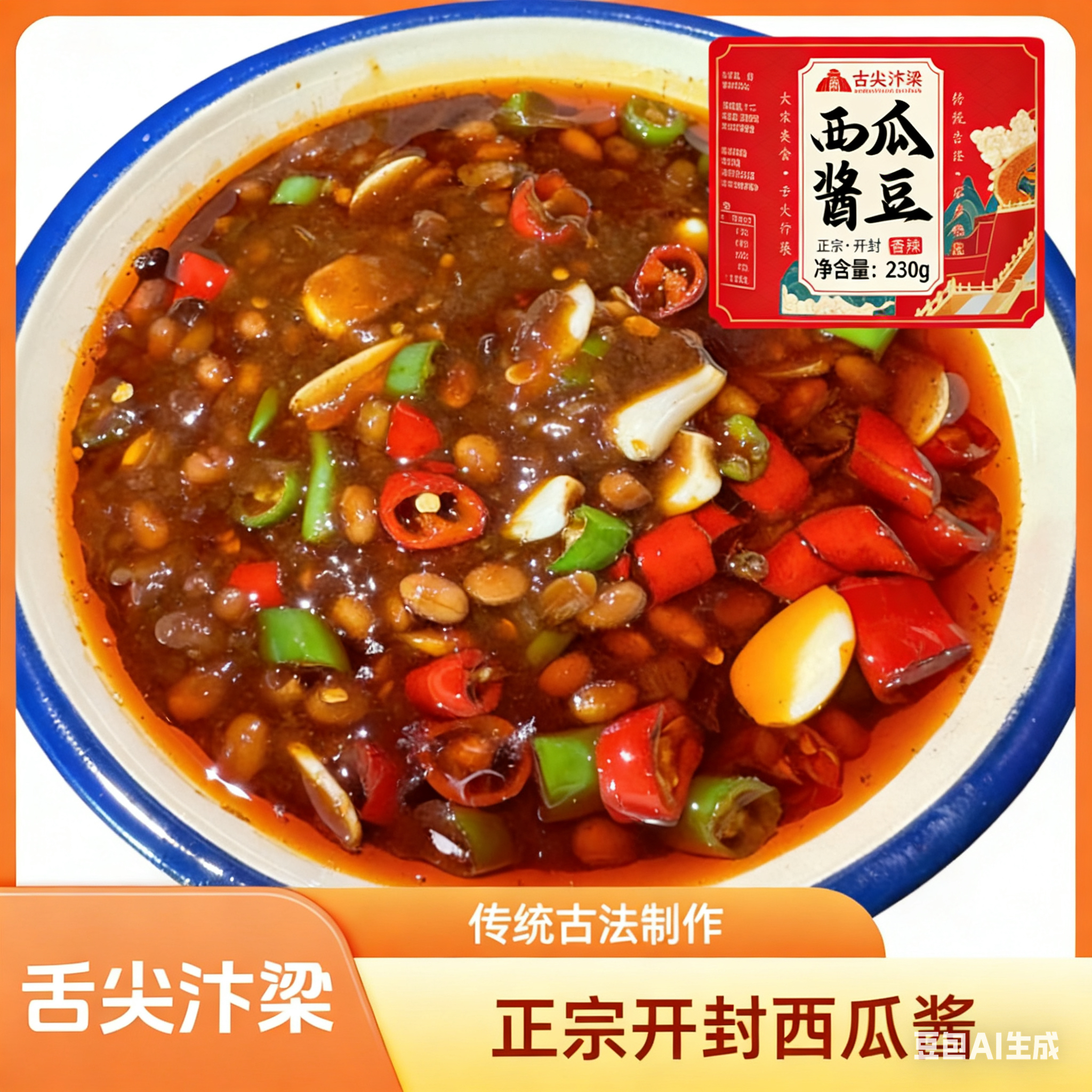 开封特产手工西瓜酱豆儿时的味道