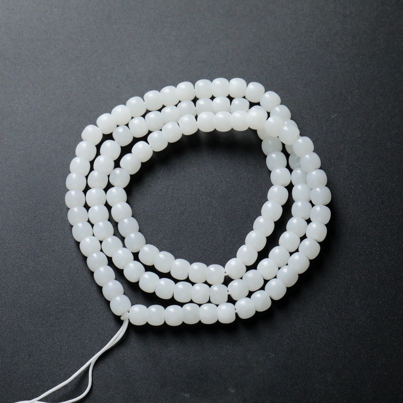 和田玉白玉老型多圈约7x6mm  G29240313-04