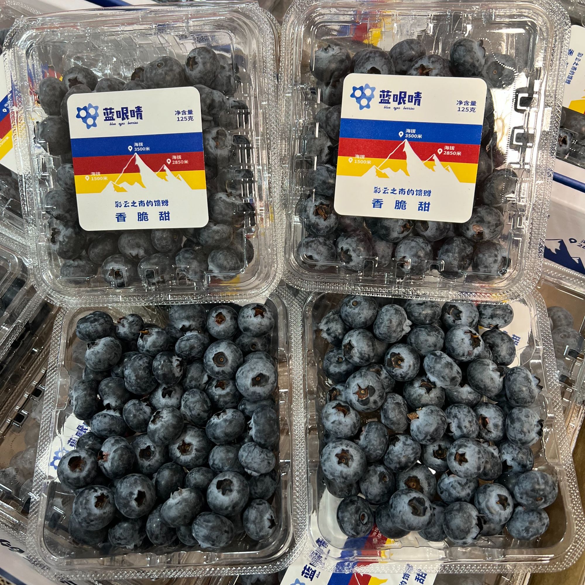 万邦直发【4盒】云南花香蓝莓香脆甜125g/盒【今天拍明天到】