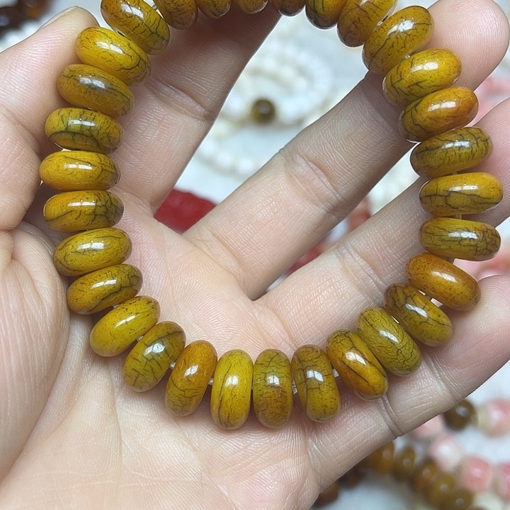 老***白手串/手链鹿骨算盘珠