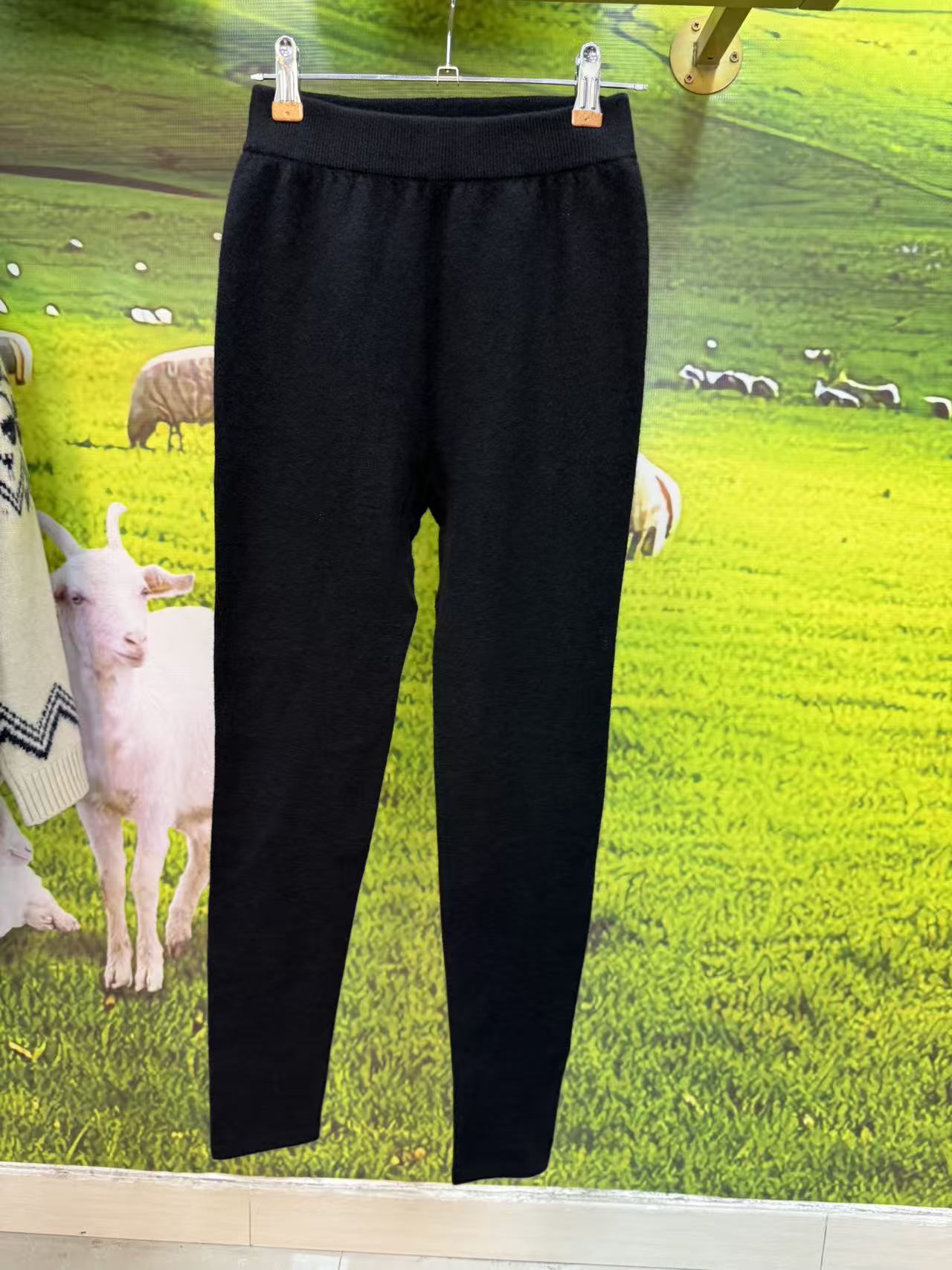 中腰女羊绒厚款韩式保暖秋冬打底裤裤子女士