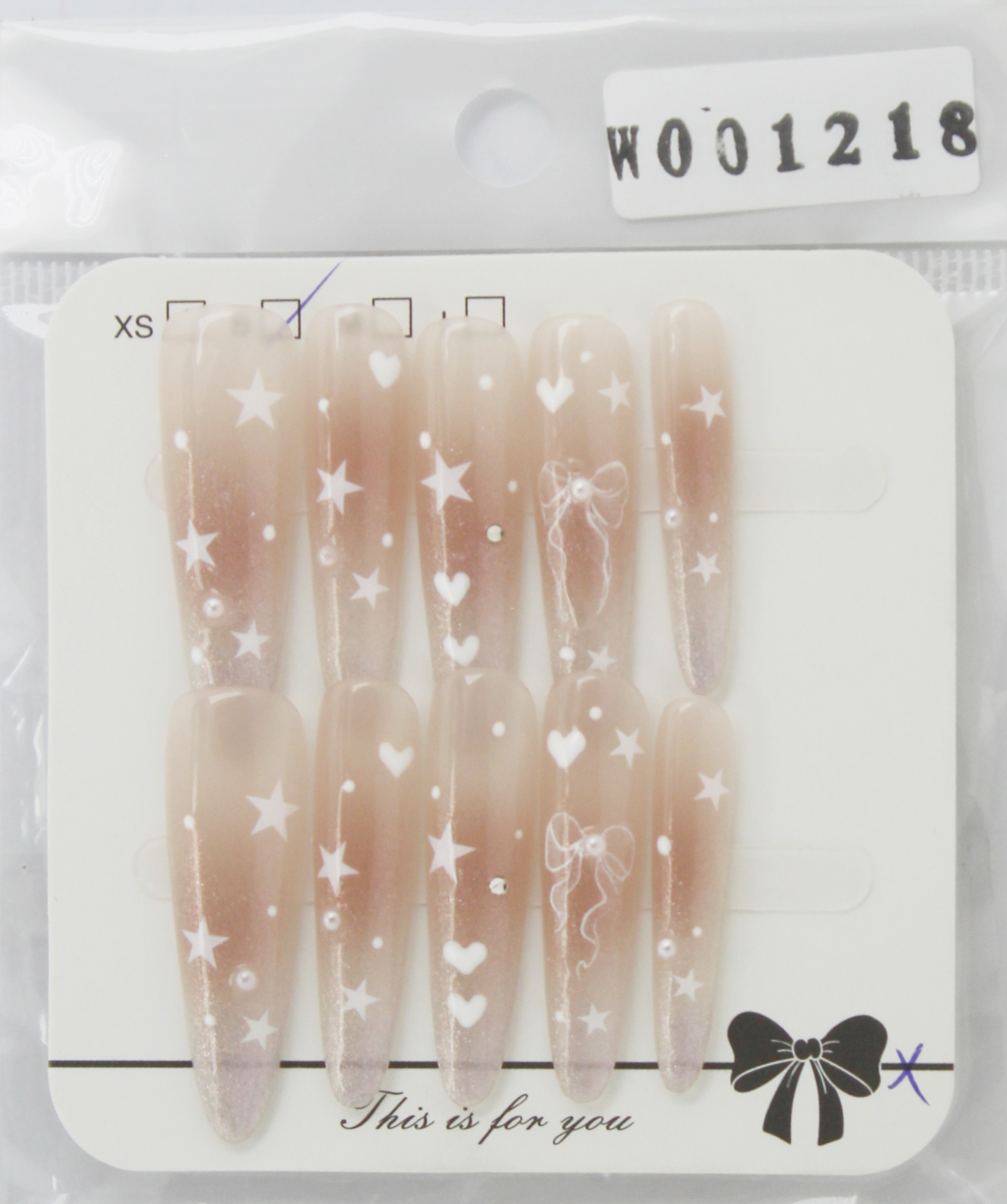 夏日必备甜美可爱风渐变粉星星手工穿戴甲