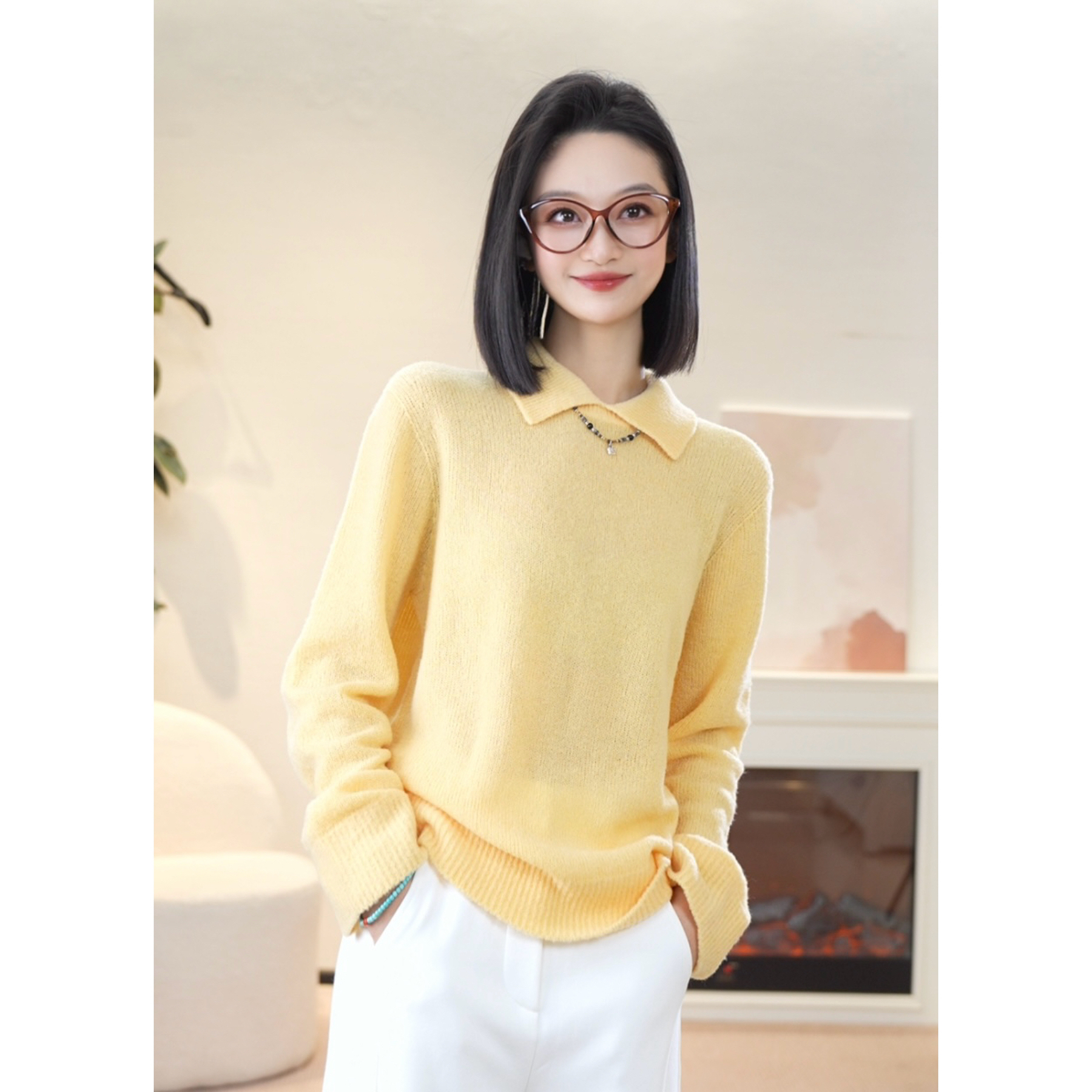 GIRDEAR/哥弟秋冬慵懒舒适百搭显瘦套头羊毛衫138072