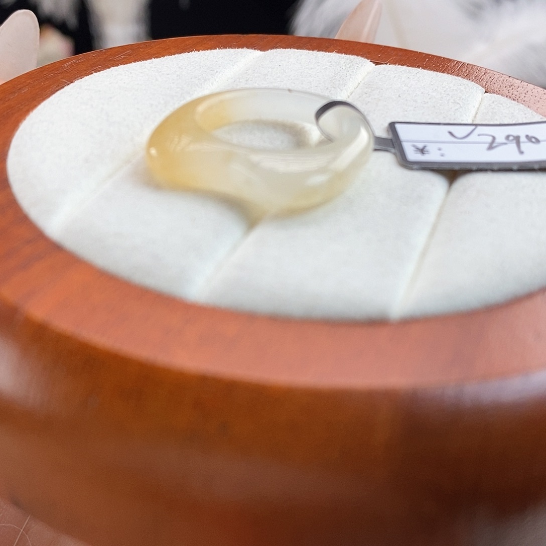 和田玉（糖玉）未镶嵌戒指r31鸳鸯耳飘糖猫耳17.3