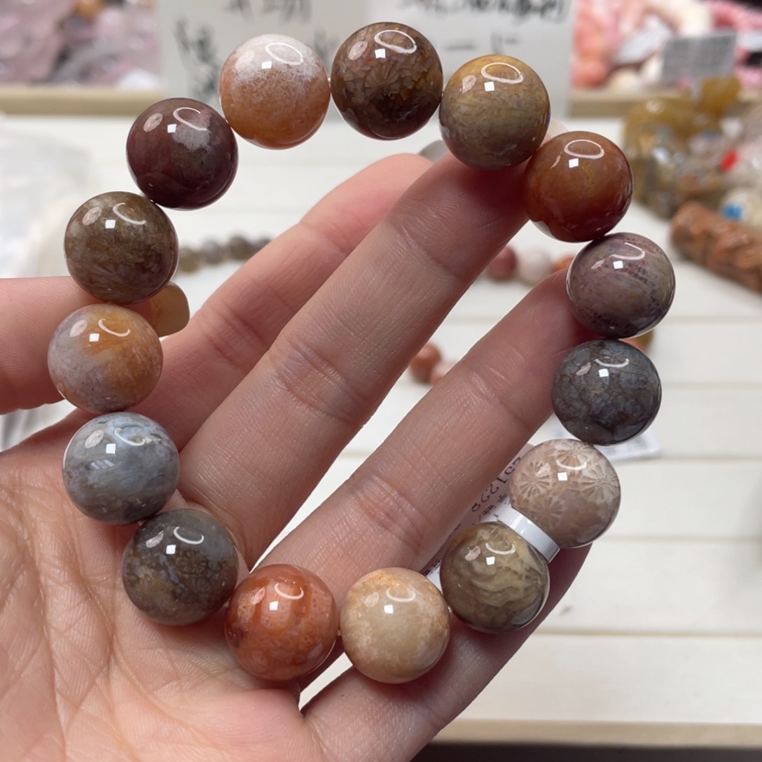 未镶嵌手链硅化玉幻*893