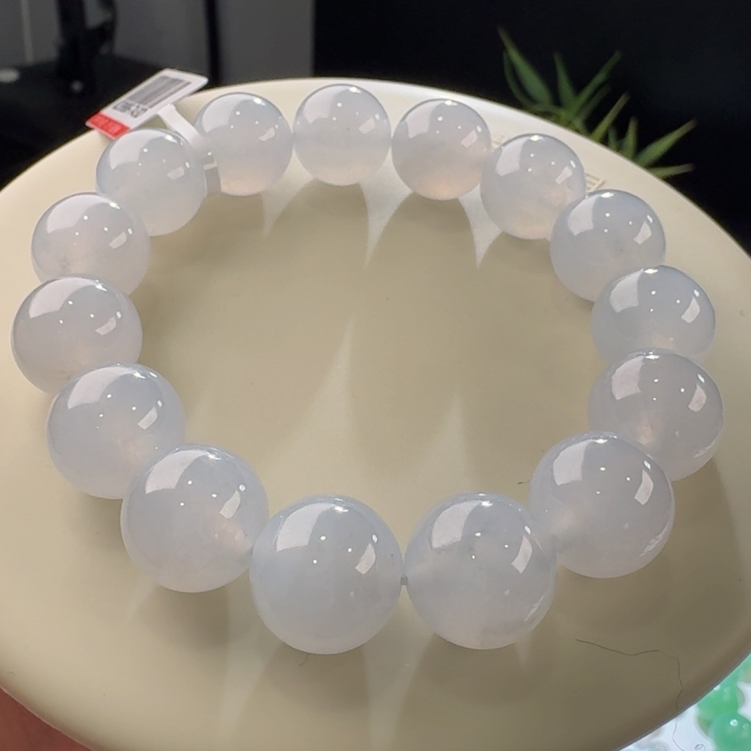翡翠手链未镶嵌大白单圈卡13.8