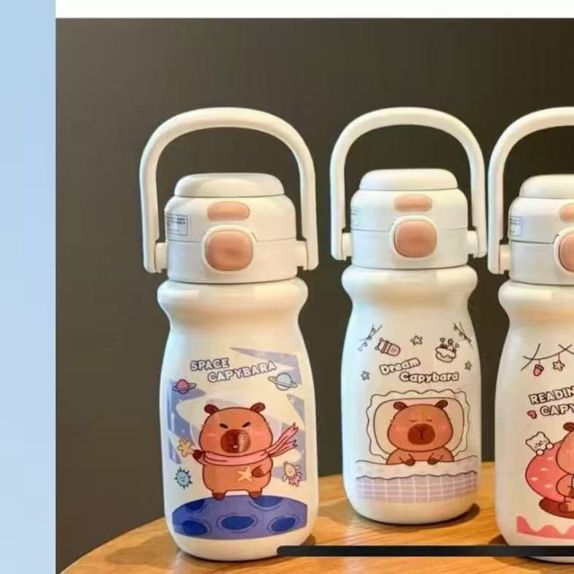 129 卡皮巴拉可爱便携吸管保温杯