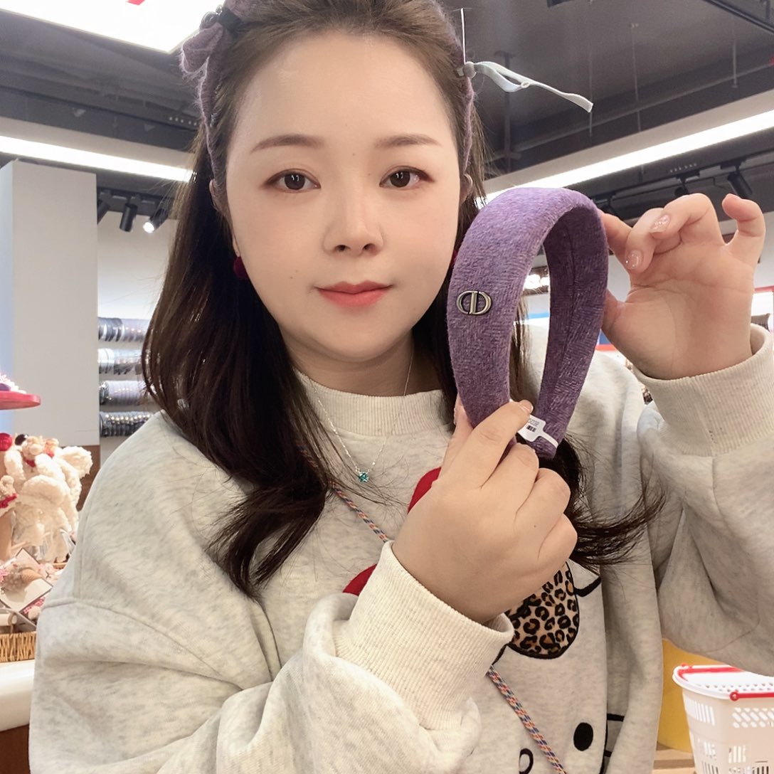 布艺铁合金紫色发箍