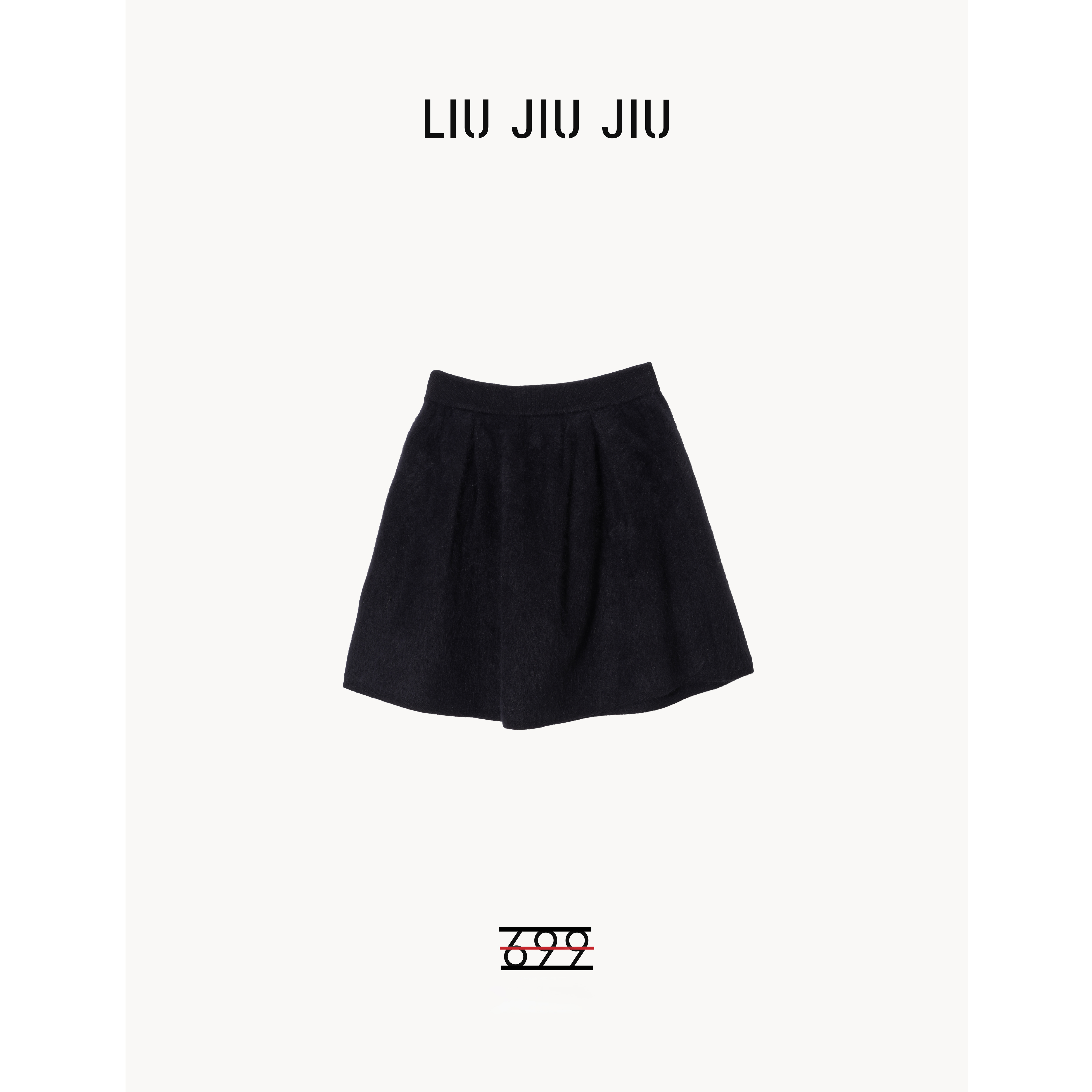 LIUJIUJIU 秋冬新款兔毛/羊毛混纺A字高腰显瘦毛呢半身裙BQ5213L