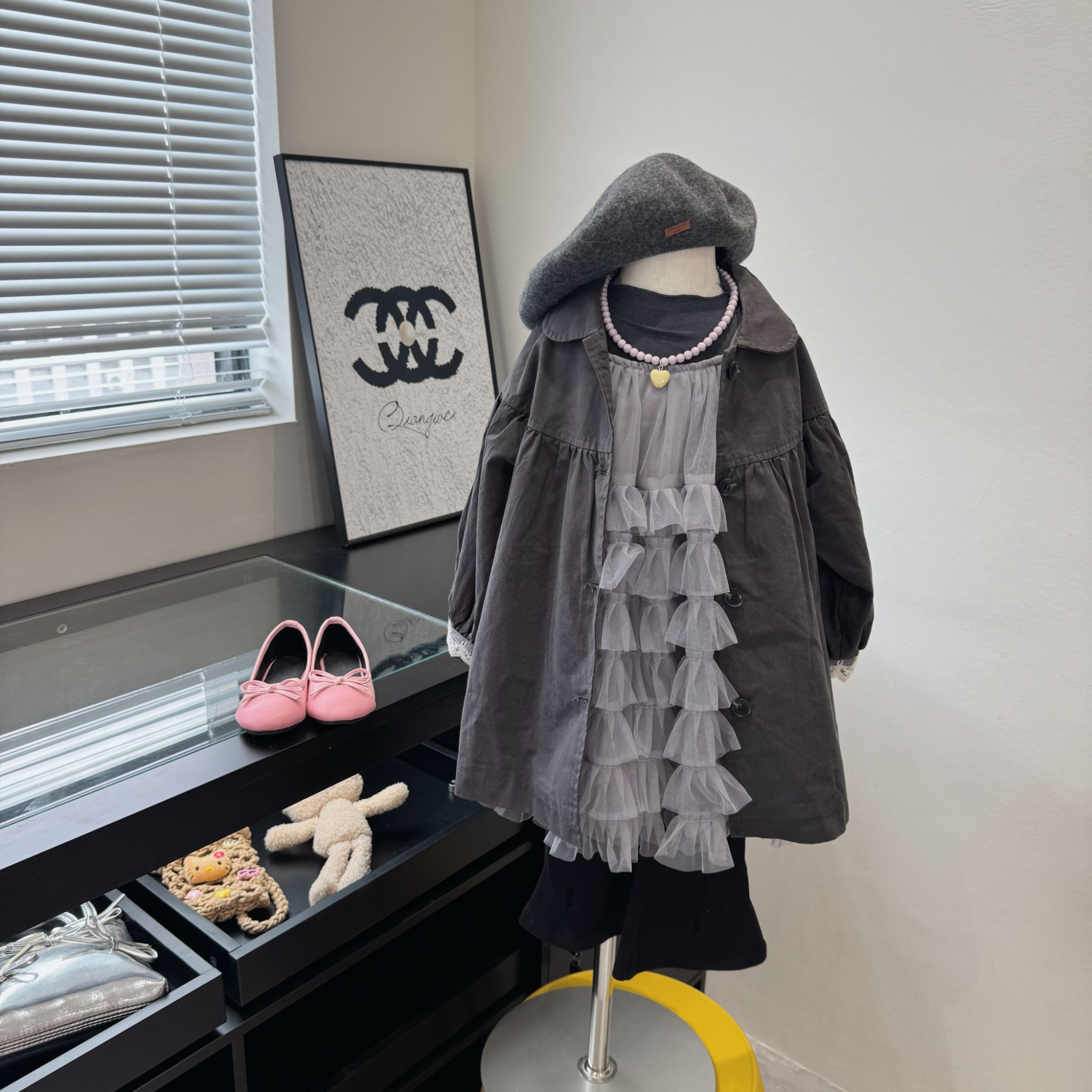 现货~女童秋季吊带纱纱裙新款风衣套装Q5-15/Q5-21/Q5-22/Q5-05