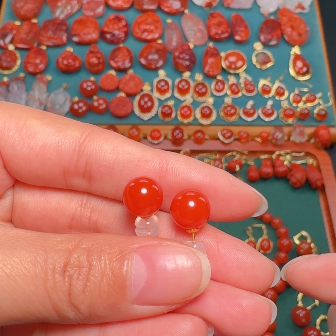南红玛瑙南红18K金镶嵌