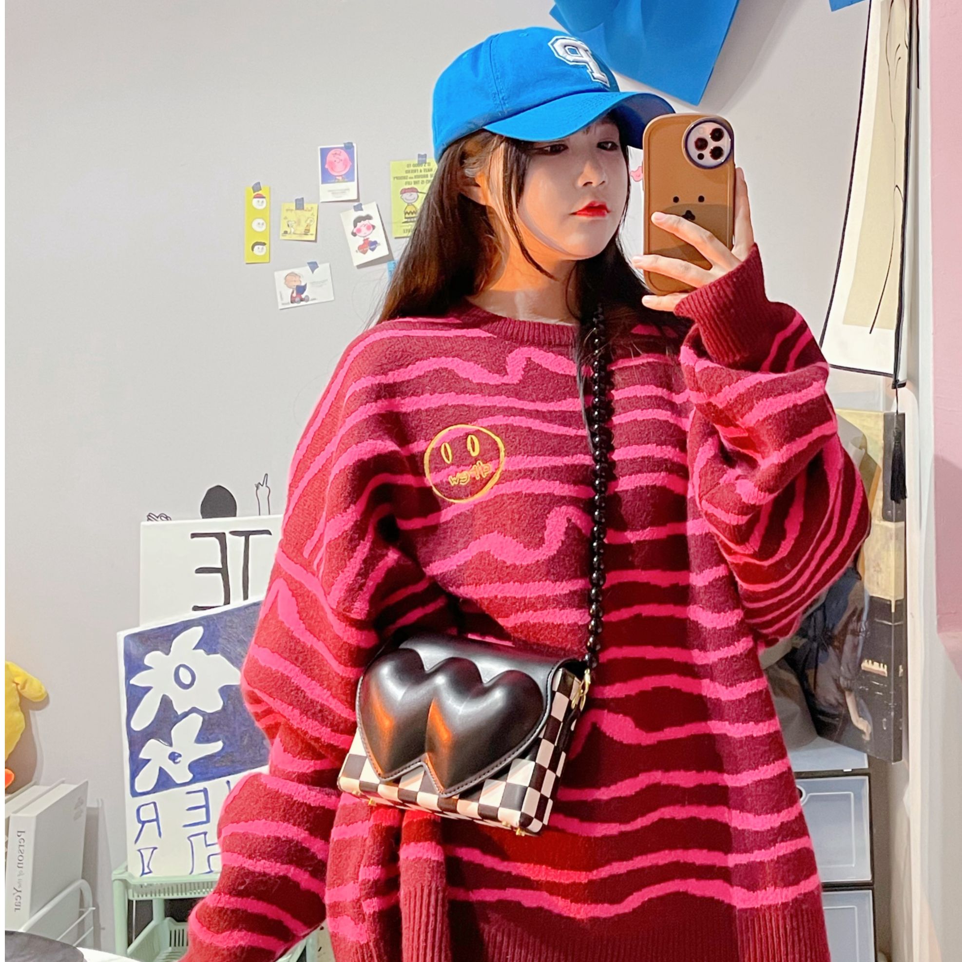 圈圈孤品小众秋冬女装红色（非主图款，以直播间实物为准）上衣秋季