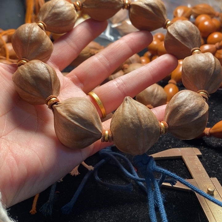 风***天橄榄核手串/手链2.5四花短原皮