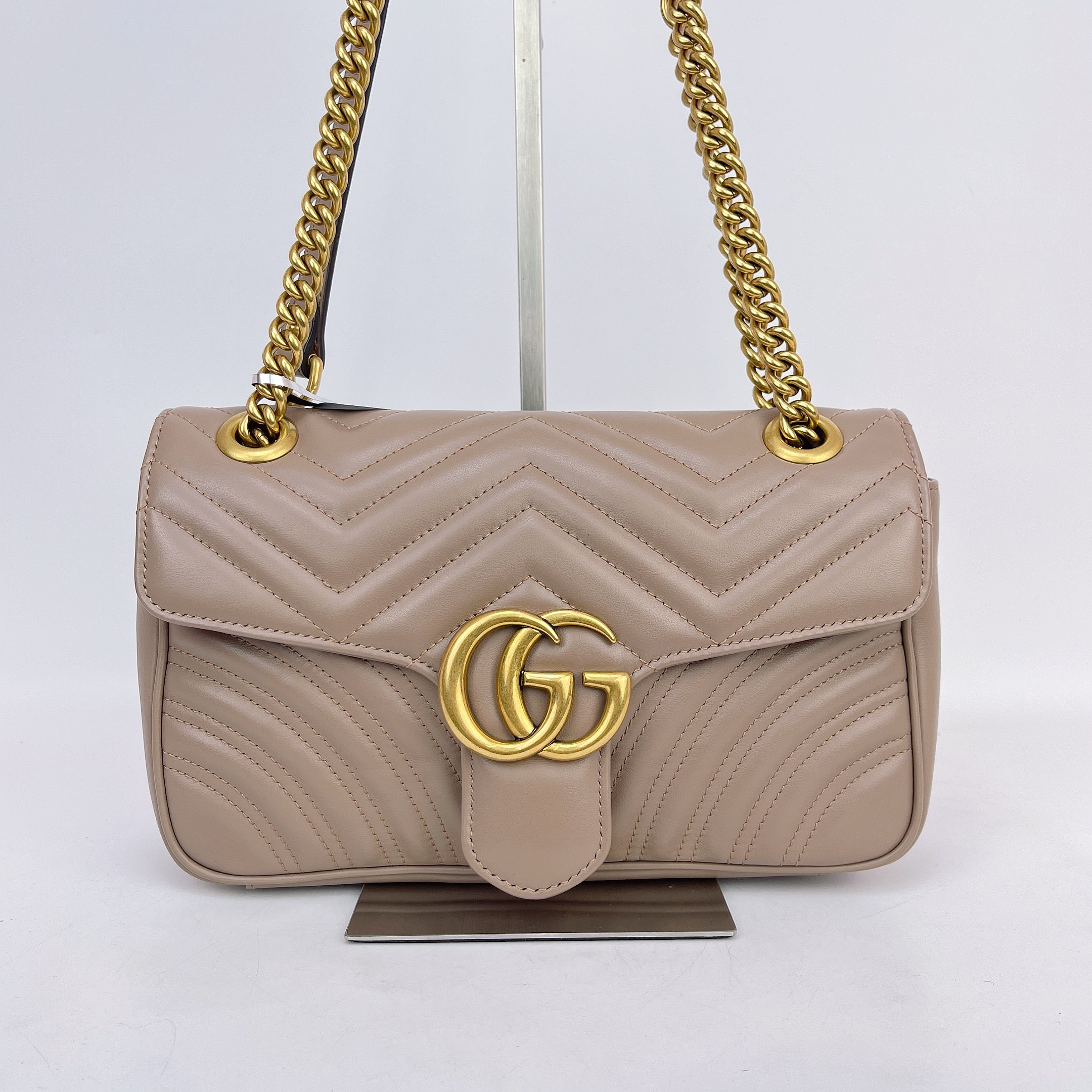 95新 GUCCI/古驰 古驰 奶茶色马蒙底长26 J098