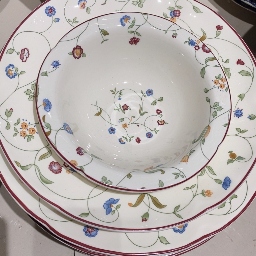 瓷微瑕小花枝米饭碗