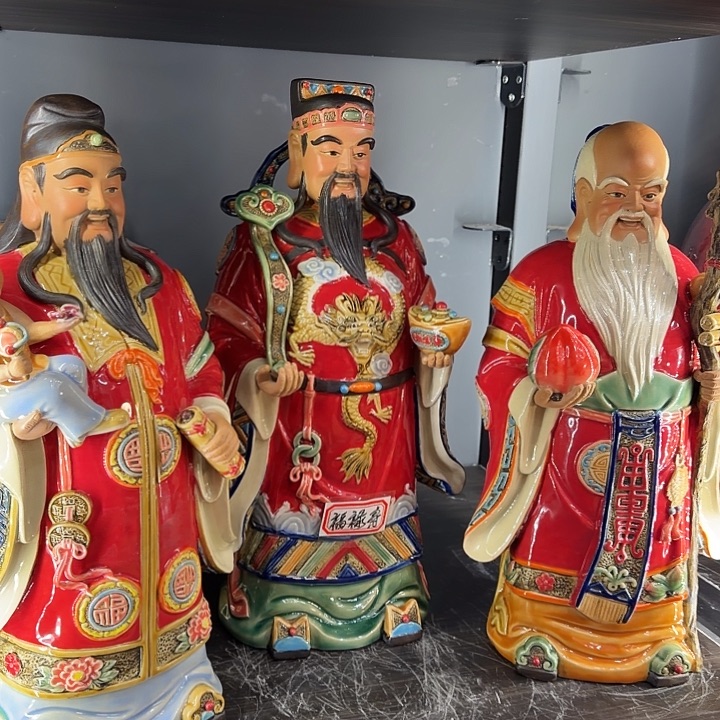 泥塑福禄寿精品摆件
