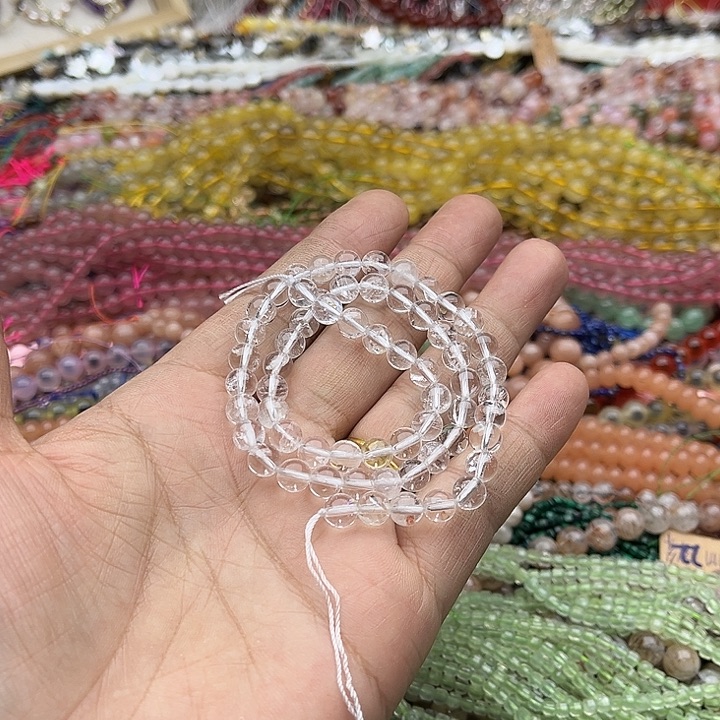 玛瑙/玉髓珠宝半成品未镶嵌一条6mm白水晶