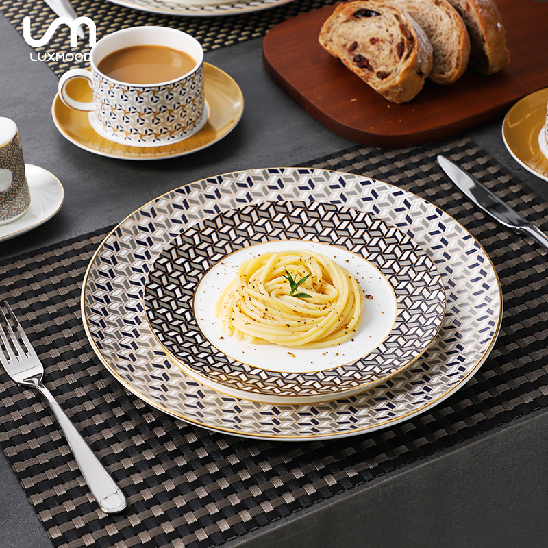 LUXMOOD勒慕轻奢高级摩登时代陶瓷餐盘茶壶咖啡杯陶瓷餐具套装