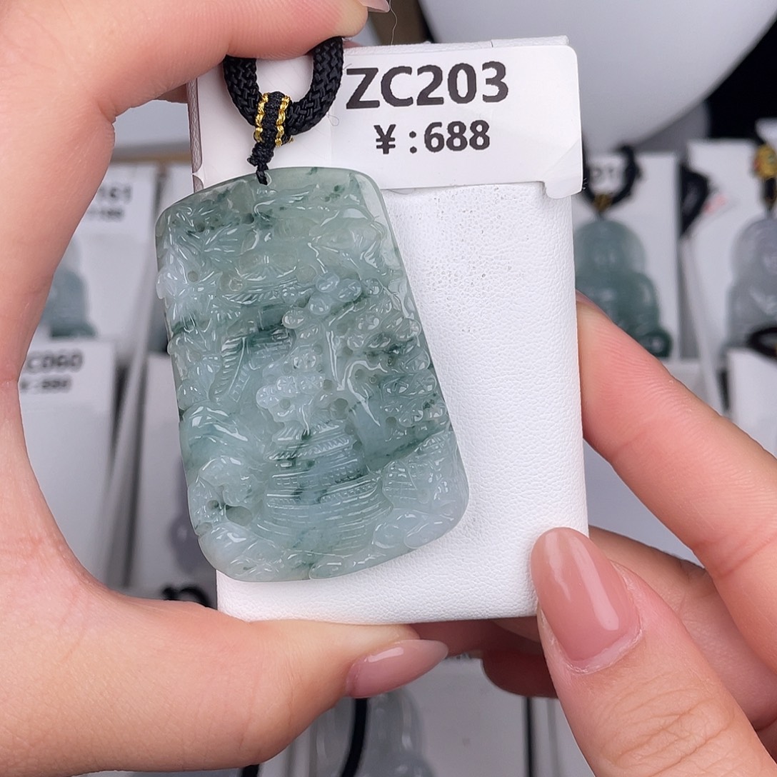 翡翠未镶嵌颈饰zc203