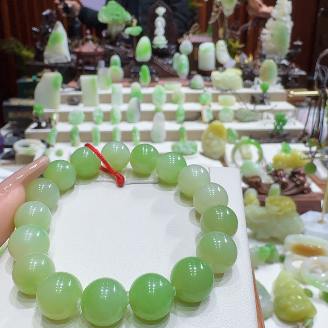 和田玉（翠青玉）未镶嵌颈饰翠青卡12