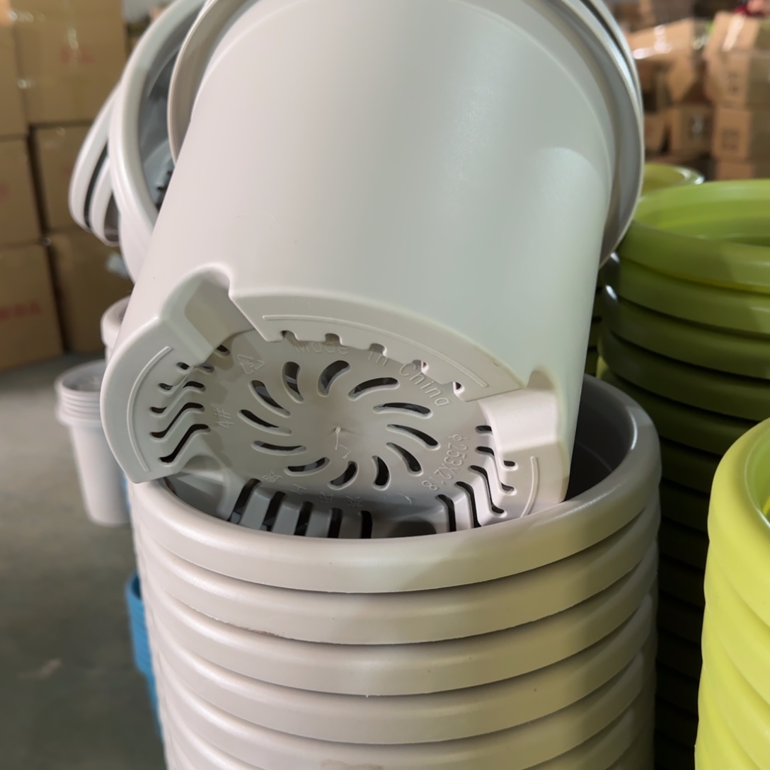 树脂四季盆4#无拖灰白微瑕8